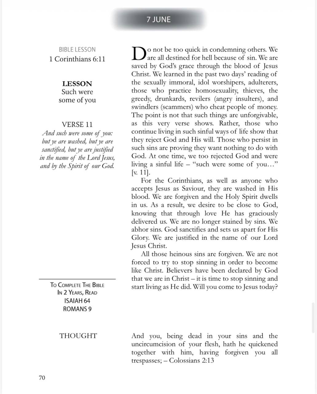 1 Corinthians 6:11 - 7 June 26